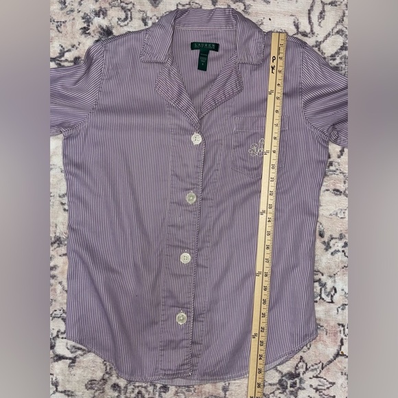 Lauren Ralph Lauren Purple Striped Pajama Set - Picture 7 of 11